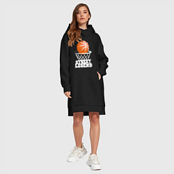 Женское худи-платье Баскетбол, цвет: черный — фото 2