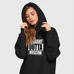 Женское худи-платье Straight Outta Moscow, цвет: черный — фото 2