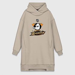 Женское худи-платье NHL: Anaheim Ducks, цвет: миндальный