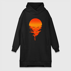 Женское худи-платье Sunset, цвет: черный