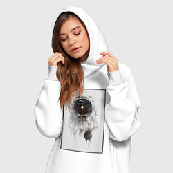 Женское худи-платье Космонавт, цвет: белый — фото 2