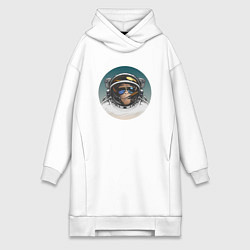 Женское худи-платье Космонавт 6.6, цвет: белый