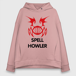 Толстовка оверсайз женская Dark Elf Mage - Spell Howler, цвет: пыльно-розовый