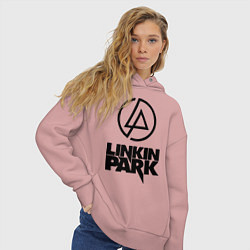 Толстовка оверсайз женская Linkin Park, цвет: пыльно-розовый — фото 2