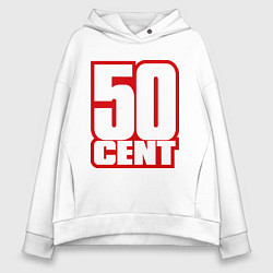 Толстовка оверсайз женская 50 cent, цвет: белый