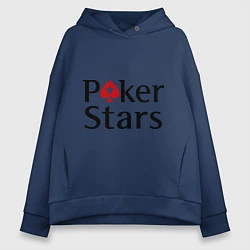 Толстовка оверсайз женская Poker Stars, цвет: тёмно-синий