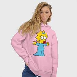 Толстовка оверсайз женская Maggie Simpson, цвет: светло-розовый — фото 2