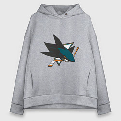 Толстовка оверсайз женская San Jose Sharks, цвет: меланж