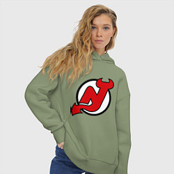 Толстовка оверсайз женская New Jersey Devils, цвет: авокадо — фото 2
