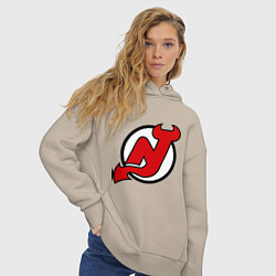 Толстовка оверсайз женская New Jersey Devils, цвет: миндальный — фото 2