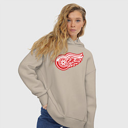 Толстовка оверсайз женская Detroit Red Wings, цвет: миндальный — фото 2