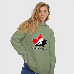 Толстовка оверсайз женская Canada, цвет: авокадо — фото 2