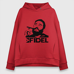 Толстовка оверсайз женская FIdel, цвет: красный