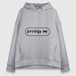 Толстовка оверсайз женская Prodigy лого с муравьем, цвет: меланж