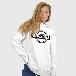 Толстовка оверсайз женская Nissan club, цвет: белый — фото 2