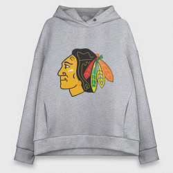 Толстовка оверсайз женская Chicago Blackhawks, цвет: меланж