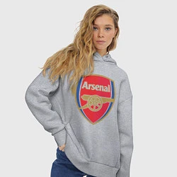 Толстовка оверсайз женская Arsenal FC, цвет: меланж — фото 2