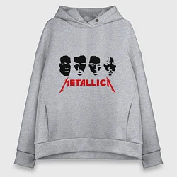 Толстовка оверсайз женская Metallica (Лица), цвет: меланж