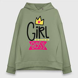 Толстовка оверсайз женская Girl Boss, цвет: авокадо