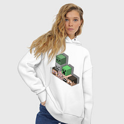 Толстовка оверсайз женская Minecraft Cube's, цвет: белый — фото 2