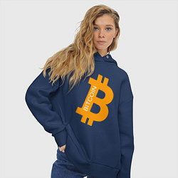 Толстовка оверсайз женская Bitcoin Boss, цвет: тёмно-синий — фото 2