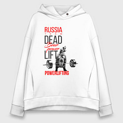 Толстовка оверсайз женская Powerlifting bear power, цвет: белый