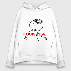 Толстовка оверсайз женская FUCK YEA, цвет: белый