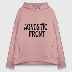 Толстовка оверсайз женская Agnostic front, цвет: пыльно-розовый