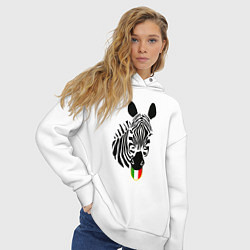 Толстовка оверсайз женская Juventus Zebra, цвет: белый — фото 2