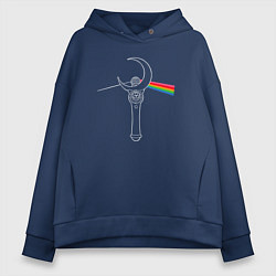 Толстовка оверсайз женская Dark side of the moon, цвет: тёмно-синий