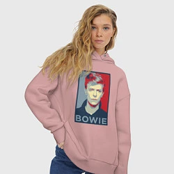 Толстовка оверсайз женская Bowie Poster, цвет: пыльно-розовый — фото 2