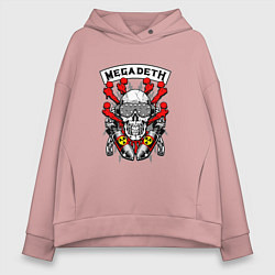 Толстовка оверсайз женская Megadeth Rocker, цвет: пыльно-розовый