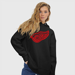 Толстовка оверсайз женская Detroit Red Wings: Pavel Datsyuk, цвет: черный — фото 2