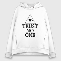 Толстовка оверсайз женская Trust no one, цвет: белый