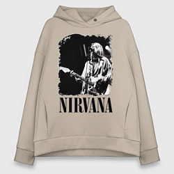Толстовка оверсайз женская Black Nirvana, цвет: миндальный