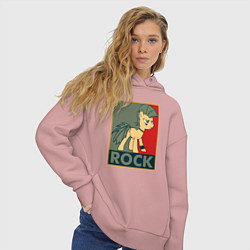 Толстовка оверсайз женская Rock Pony, цвет: пыльно-розовый — фото 2