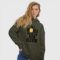 Толстовка оверсайз женская Be A Eleven, цвет: хаки — фото 2