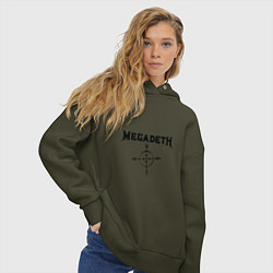 Толстовка оверсайз женская Megadeth Compass, цвет: хаки — фото 2