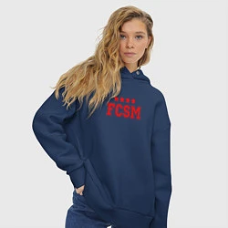 Толстовка оверсайз женская FCSM Club, цвет: тёмно-синий — фото 2