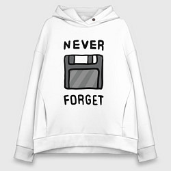 Толстовка оверсайз женская Never Forget, цвет: белый