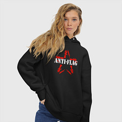 Толстовка оверсайз женская Anti-Flag, цвет: черный — фото 2