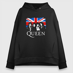 Толстовка оверсайз женская Queen UK, цвет: черный
