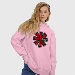 Толстовка оверсайз женская Red Hot Chili Peppers, цвет: светло-розовый — фото 2