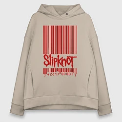 Толстовка оверсайз женская Slipknot: barcode, цвет: миндальный