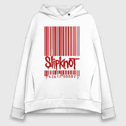 Толстовка оверсайз женская Slipknot: barcode, цвет: белый