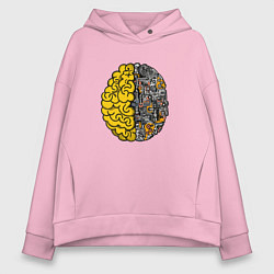Толстовка оверсайз женская Мозг инженера, цвет: светло-розовый