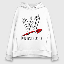 Толстовка оверсайз женская WWE universe, цвет: белый