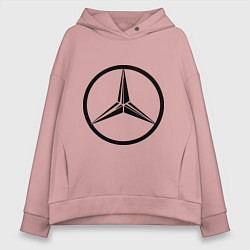 Толстовка оверсайз женская Mercedes-Benz logo, цвет: пыльно-розовый