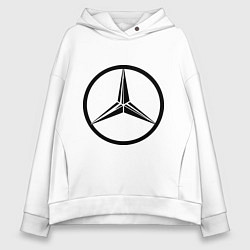 Толстовка оверсайз женская Mercedes-Benz logo, цвет: белый