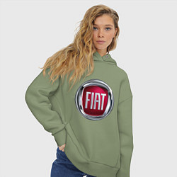 Толстовка оверсайз женская FIAT logo, цвет: авокадо — фото 2
